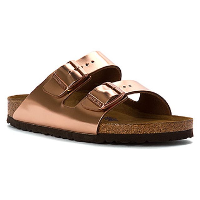 birkenstock arizona bs metallic copper
