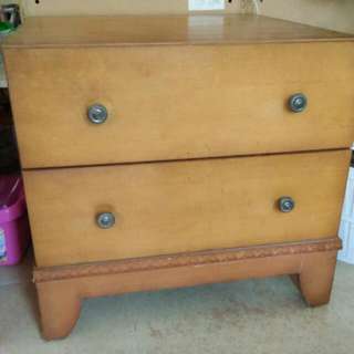 Wooden Corner Side Table Chest With Drawers