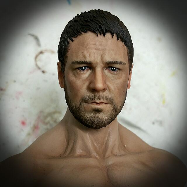 Custom Russell Crowe 1/6 Head Sculpt for Narrow Shoulder Body Gladiator ACI 