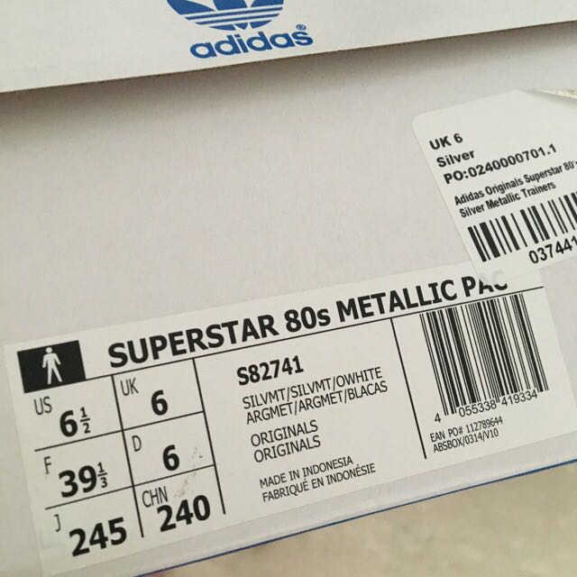 Adidas Originals Superstar Silver Metallic With Metal Toe Cap