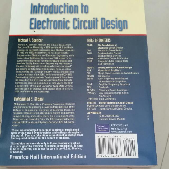 Introduction To Electronic Circuit Design, Hobbies & Toys, Books