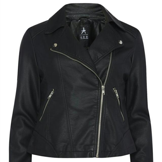 primark black leather jacket