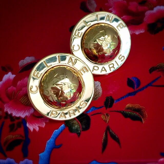 Authentic Celine Gold Star Globe Clip on Earrings Luxury on Carousell