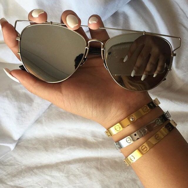 Dior Technologic Dupe Metallic Sunglasses