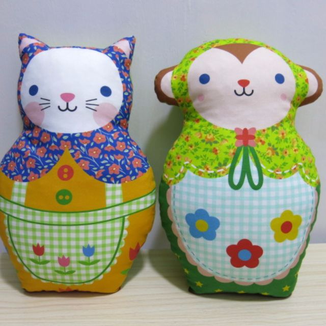 Handmade Matryoshka Stuffed Animal Russian Nested Doll Cushion