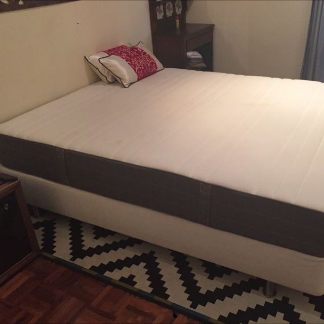 IKEA Sultan Queen Bed With Mattress, Furniture & Home Living, Furniture