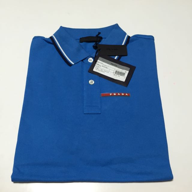 prada blue polo shirt