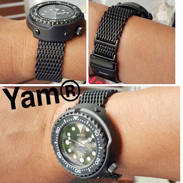 Shark Mesh Bracelet Strap For Seiko Tuna Golden Tuna Spring Drive