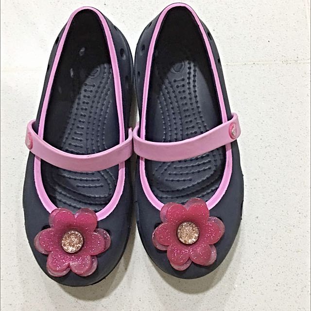 Black Pink Crocs Slip On - Girls 