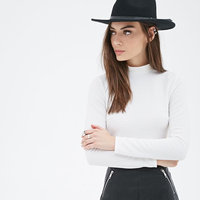 knit mock neck top