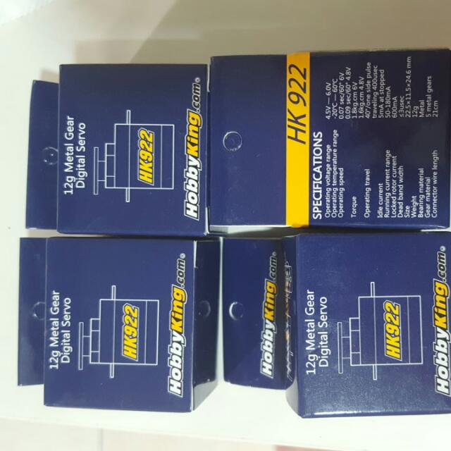 Hobbyking Hk922 Digital Metal Gear Servos, Hobbies & Toys, Toys & Games