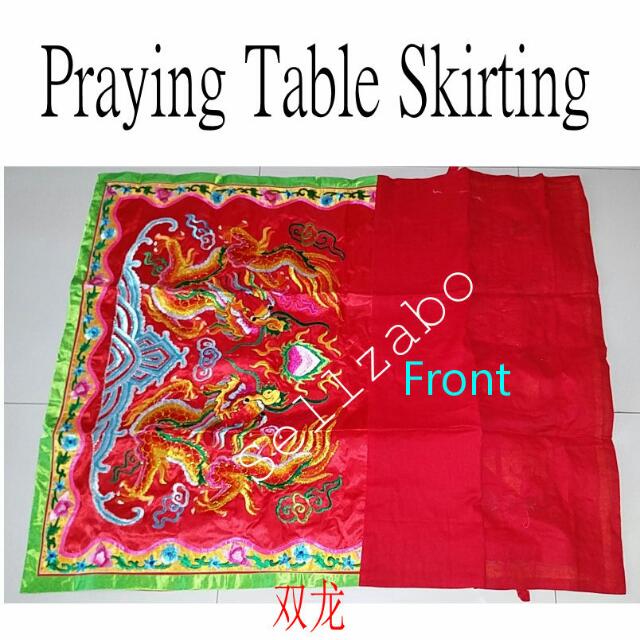 Buddhists Praying Table Skirting Cloth Red Colour Sellzabo Chinese