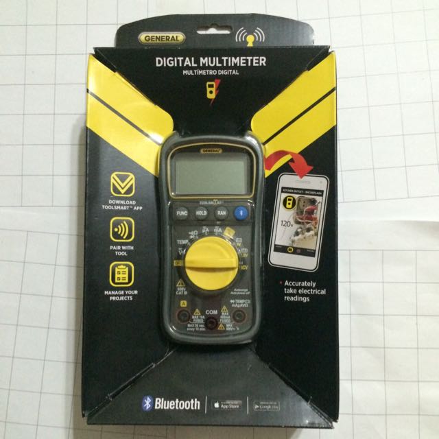 General Tools TS04 ToolSmart Bluetooth Connected True RMS Digital  Multimeter, Auto-Ranging with NCV Detector