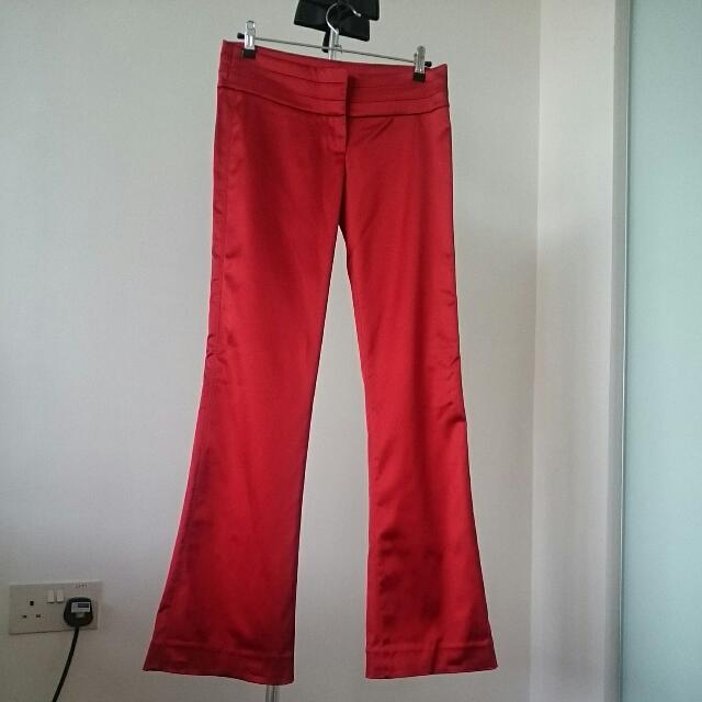 Guess Marciano Red Satin Tux Pants BNWT Luxury Apparel on Carousell