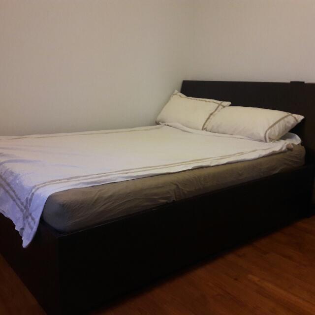 IKEA Oppdal Bed Queen Size w/ Headboard, Furniture & Home Living