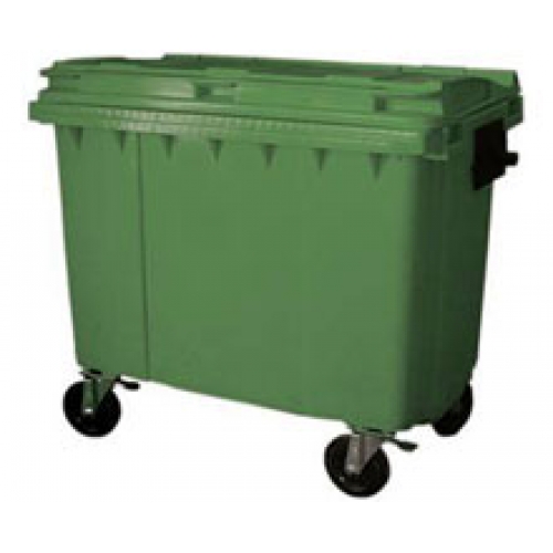 Green 660 liter garbage bin for sale In good condition, Furniture