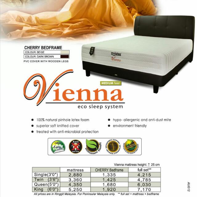 mylatex mattress Vienna, Furniture & Home Living, Furniture, Bed Frames