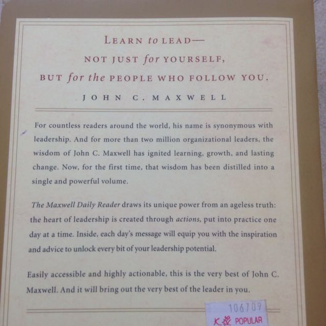The Maxwell Daily Reader 365 Days Of Insight To Develop The