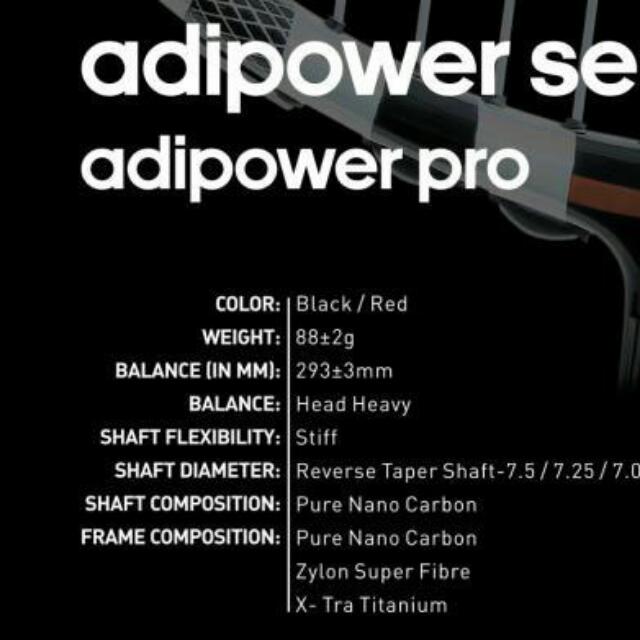 adidas adipower pro badminton racket