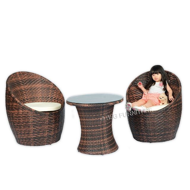 Bali Cooler White Cushions Coffee Table Outdoor Furniture Patio Balcony