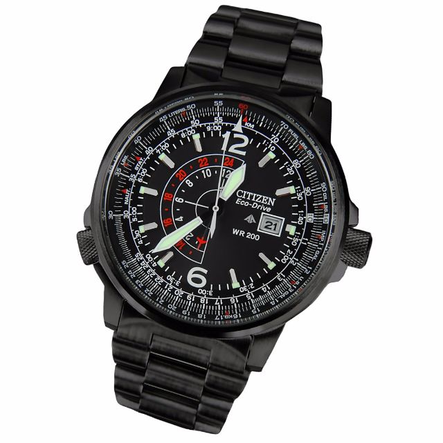 Full Japan unreleased imports citizen eco drive circular slide rule with ProMaster Nighthawk CITIZEN ECO DRIVE mens watch watches black 200 m