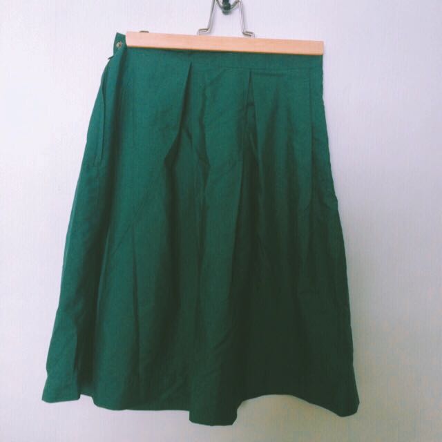 Raffles Green Uniform Skirt, Women's Fashion, Bottoms, Skirts on Carousell