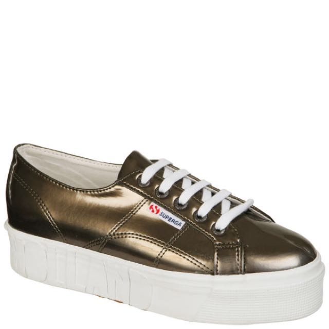 superga pewter trainers