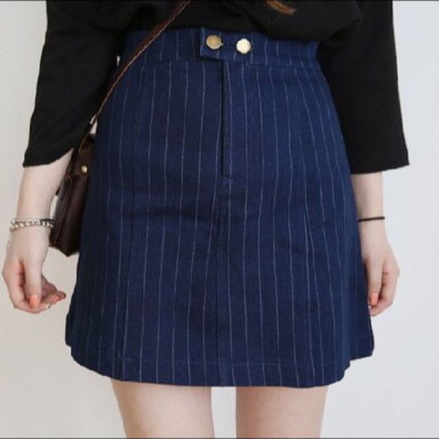 Button down striped skirt top