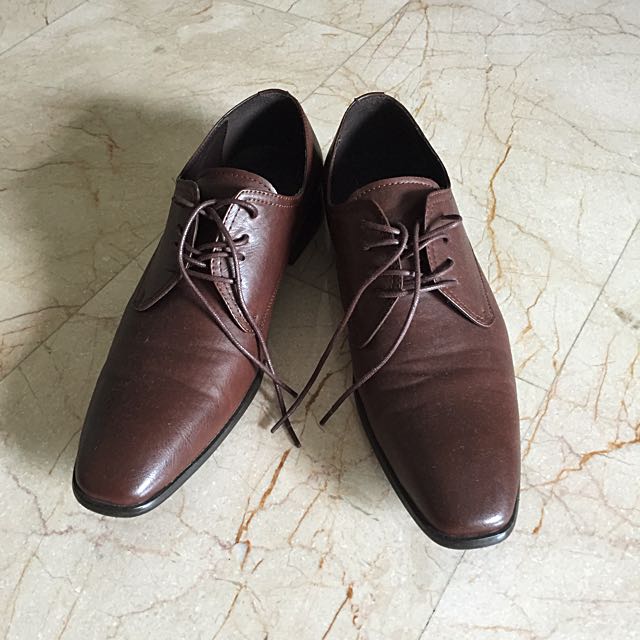 Lazada Brown Leather Shoes For Sale 