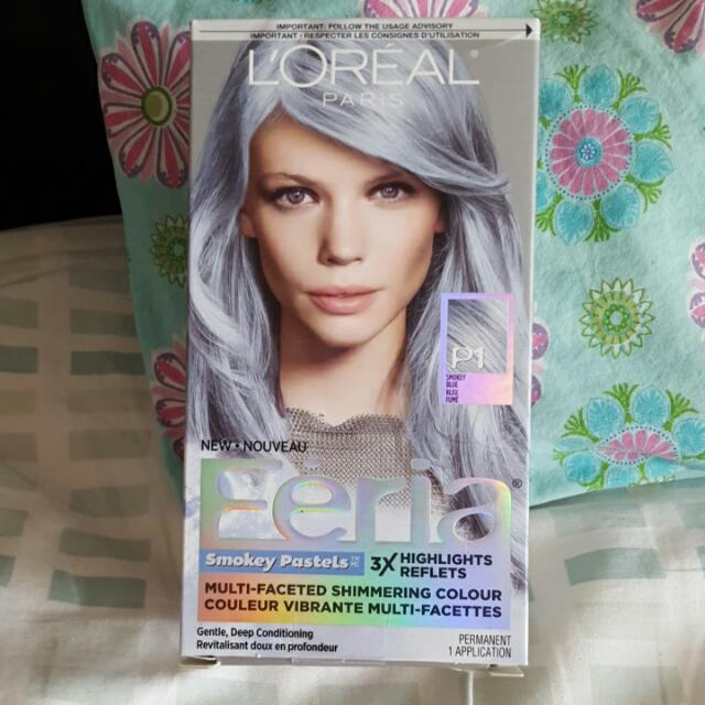 L Oreal Smokey Blue Pastel Hair Dye Health Beauty On Carousell