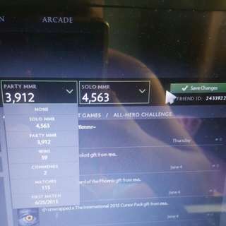 Dota 2 Account 4.5ksolo 3.9kparty
