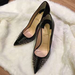 Christian Louboutin Authentic Bareta Black Patent Leather Pumps