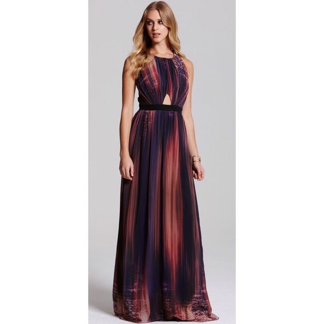 little mistress keyhole back maxi dress