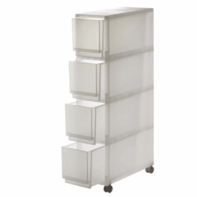 Muji Pp 4 Drawer Storage With Roller Furniture On Carousell