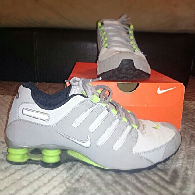 nike shox grey and green