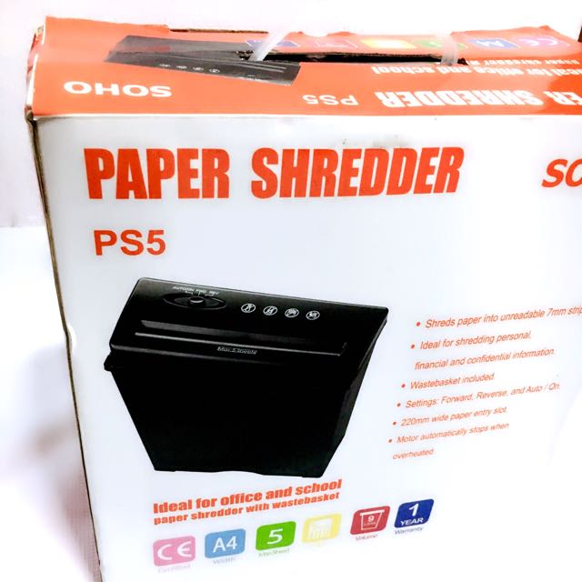 SOHO Paper Shredder PS5, Everything Else on Carousell