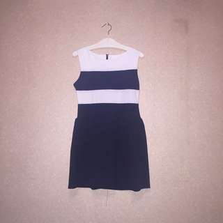 White Dongker Striped Dress (code:002)