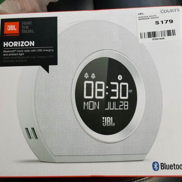 JBL HORIZON Bluetooth Clock Radio with USB charging and ambient light
