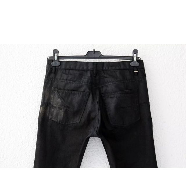 Dior Homme Jeans 19cm MIJ Black "Gold" Waxed, Men's Fashion, Bottoms