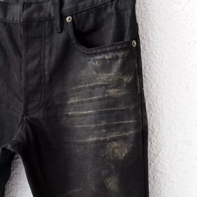 Dior Homme Jeans 19cm MIJ Black "Gold" Waxed, Men's Fashion, Bottoms