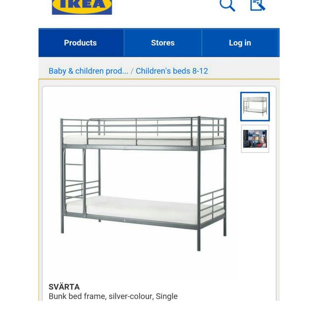 Ikea Svarta 碌架床 傢俬 家居 Carousell