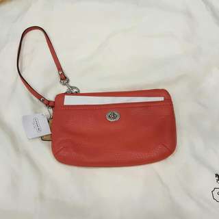 Authentic Brand New Coach Leather Medium Wristlet