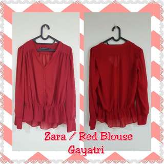 ZARA BLOUSE - Red Blouse