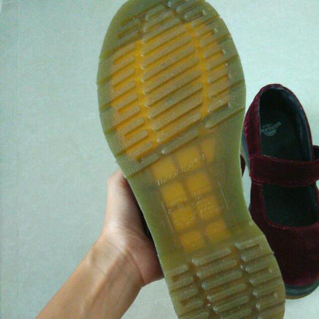Cherry red velvet dr martens top