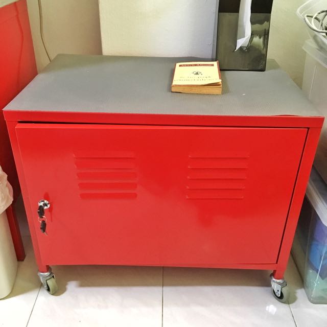 Ikea Ps Metallic Red Cabinet Small Furniture On Carousell
