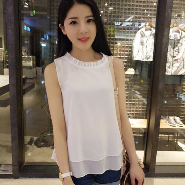 Korean Chiffon Top Blouse Summer Casual Wear Women S Fashion On