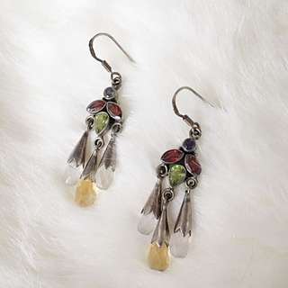 925 Stirling Silver Earrings With Semi-precious Stones