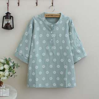 Turquoise Daisy Blouse
