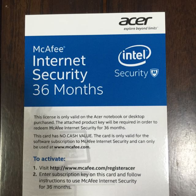 36 Months McAfee Antivirus (Internet Security) Subscription ...