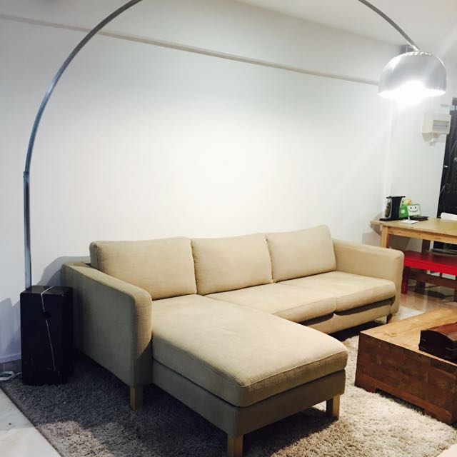 Lshaped Sofa, Arc lamp And Carpet, Furniture & Home Living, Furniture